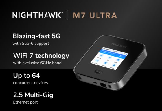 주문 NIGHTHAWK M7 울트라 5G 와이파이 7 모바일 핫스팟 라우터 5.8Gbps 속도와 2.5G 이더넷 online manufacture